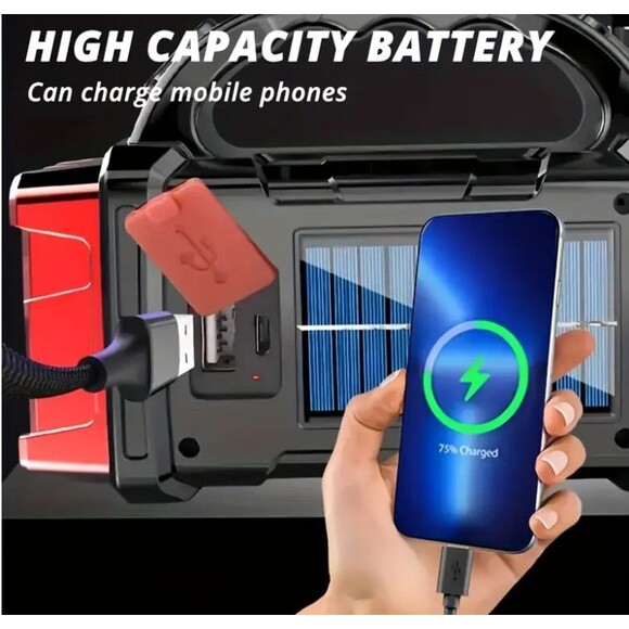 Multifunctional Solar LED+COB Light & Handle; USB Charging Waterproof Power Bank - Picture 9 of 9